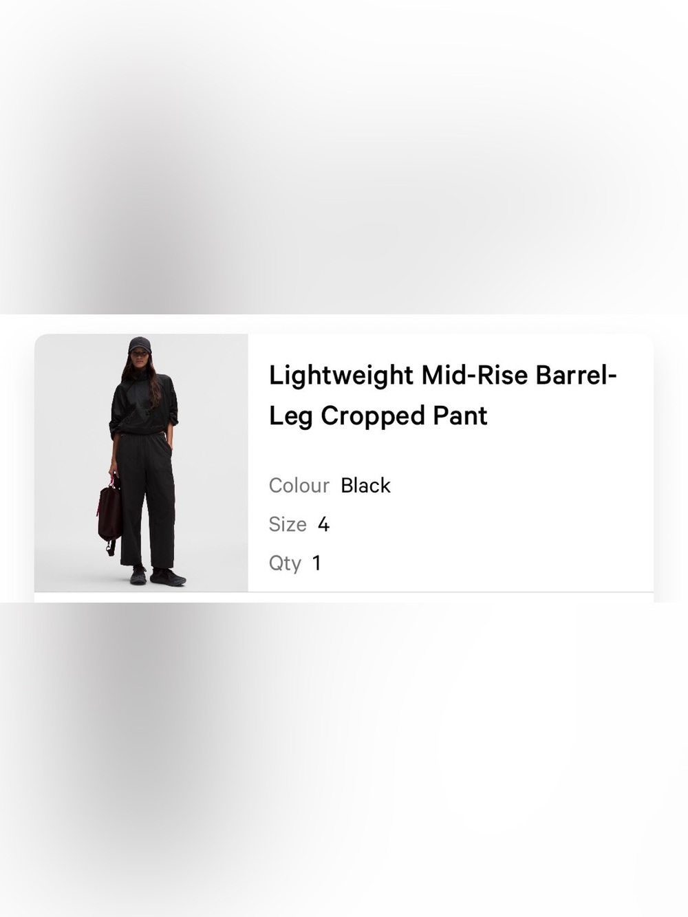 Lululemon Lightweight Mid-Rise Barrel-Leg Cropped Pant - Black